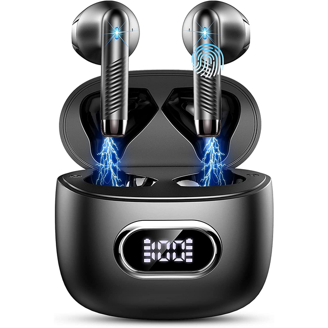 Huien Wireless Earbud Bluetooth 5.3 Headphones Deep Bass Ear Buds Earphones ANC Noise Cancelling Wireless Headphones