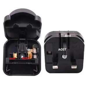 英国标准欧盟至英国插头适配器3方形引脚，带13A保险丝，用于笔记本电脑德国至英国转换 - Product Image 1