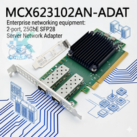Carte d'interface réseau Ethernet filaire 2 ports SFP28 25GbE PCI Express 4.0x16 Mellanox CX-6 Dx MCX623102AS-ADAT pour stock