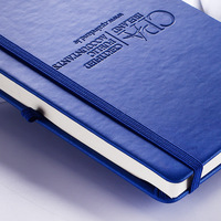 Ordinateur portable en cuir Pu bleu, A5, couverture rigide imprimée, personnalisé