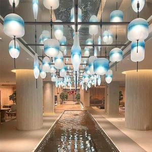 Ý handmade hiện đại trang trí trần ánh sáng mặt dây chuyền thủy tinh thổi chi nhánh đèn chùm điều khiển từ xa chuyển đổi điều chỉnh chiều cao - Product Image 6