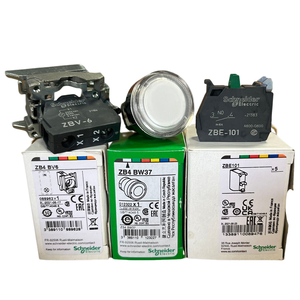 XB4 White LED Illuminated Metal Push Button <b>Switch</b> IP67 10A Max. Current 250V/<b>12V</b> Max. Voltage 22mm Silver XB4BW3161 - Product Image 4