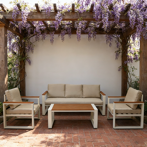 Sofá de Aluminio Resistente al Agua para Exteriores, para Terraza, Patio o Jardín, Muebles de Jardín con <span class=keywords><strong>Mesa</strong></span> de Té para Uso en Patio - Product Image 5
