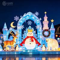 Décoration de renne rougeoyante faite à la main de qualité supérieure-Lanterne de renne LED pour décoration extérieure de Noël e