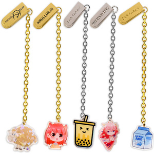 Custom Creative Cartoon Bookmark Pendant Bookmark Clip Acrylic Pagination Mark Student Gift Stationery School Office Supplies