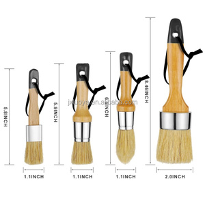 4 pièces pinceaux en cire de craie à poils naturels pour peinture de meubles épilation à la cire <span class=keywords><strong>acrylique</strong></span> lait décor à la maison avec pinceaux à pochoir - Product Image 3