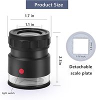 GAIN EXPRESS 10X Rechargeable Scale Loupe 4 White 4 UV LEDs K9 Optical Glass Lens for Jewelry Watch Repair