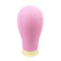 Support de Présentation Mannequin Tête de Perruque en Toile Colorée avec Support Réglable et Mobile pour Coiffure et Présentation de Perruques