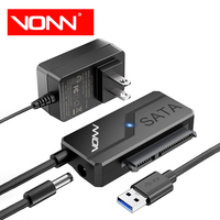Convertitore USB 3.0 SATA Vonn da 50 cm con porta DC e rivestimento in PVC, cavo Easy Drive per dischi rigidi da 2,5/3,5 pollici per fotocamere e PC - OEM