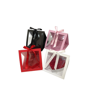 Cao cấp xách tay cầm tay hình trái tim cứng nhắc hoa hiển thị hộp lụa Màn hình in hoa quà lưu niệm hộp - Product Image 1