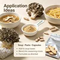Poudre de champignon Maitake de qualité alimentaire naturelle, Grifola Frondosa, extrait à l'eau, emballage en fût, pour soutenir l'immunité