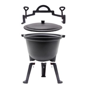 Pentola Olandese in Ghisa a Tre Gambe da 4,5L, Caldaio da Caccia, Pentola per Carne, Kociolek Zeliwny con Coperchio in Vetro - Product Image 1