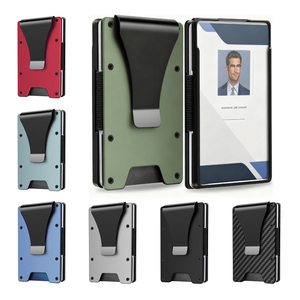 ที่ใส่บัตรอลูมิเนียมแบบบางพิเศษ ป้องกัน RFID พร้อมช่องใส่บัตรประชาชน ที่หนีบเงินสแตนเลส กระเป๋าสตางค์โลหะมินิมอล พร้อมโลโก้สั่งทำ - Product Image 1