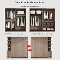 Armoire à 3 portes coulissantes en contreplaqué de qualité E0 avec armoire à bords arrondis, modulaire et facile à assembler, idéale pour le rangement de la chambre à coucher