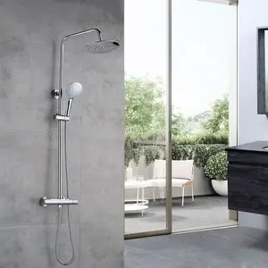 Yile high quality exposed round brass thermostatic shower faucet