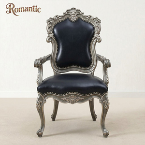 Set da Pranzo Classico di Lusso in Argento Anticato, Tavolo Ovale in Legno Intagliato Turco con Base a Piedistallo per Arredamento di Hotel e Palazzi - Product Image 3