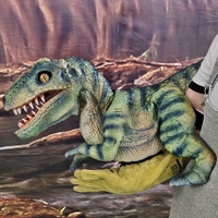 Zigong – commande manuelle réaliste, Velociraptor animatronique, marionnette à main de dinosaure en caoutchouc, mignon