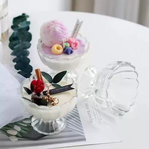 Tasse à bougie en verre transparent pétale de style vintage créatif Bougie gourmande Tasse vide - Product Image 5