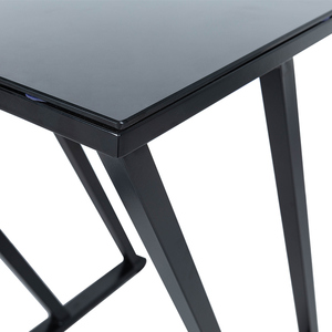 Table basse en acier <span class=keywords><strong>noir</strong></span> avec plateau en verre trempé table basse en métal avec miroir table d'appoint de luxe canapé - Product Image 4