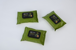 Lingettes faciales non tissées pré-humidifiées pour un démaquillage et un nettoyage en profondeur, à base d'extrait d'avocat - Product Image 3