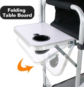 Truccatrice professionale pieghevole con telaio in alluminio da spiaggia, pesca usa la sedia alta da 45.6 ''portabicchieri da tavolo - Product Image 6