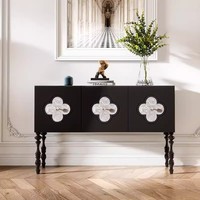 Table console buffet trèfle à quatre feuilles en bois massif armoire de rangement à air de luxe casiers surélevés personnalisés légers pour porche de restaurant