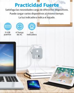 Ổ Cắm Thông Minh Bộ Chuyển Đổi Điện Du Lịch Thông Dụng Mới Nhất Ổ Cắm Điện Châu Âu Với 4 Ổ Cắm AC - Product Image 4