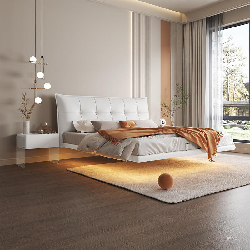 Blanc pur [lit simple] planche de lit en bois en acier