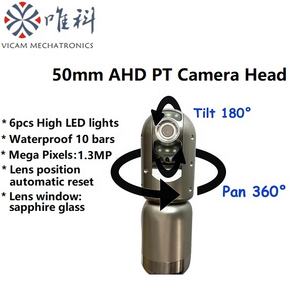 Caméra d'inspection vidéo pour tuyaux Vicam 60m, 50mm, rotation à 360°, outils de <span class=keywords><strong>plombier</strong></span>, écran HD 8 pouces avec compteur de mètres - Product Image 5