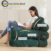 Canapé-lit pliable convertible avec oreiller et support Canapé pliable portable pour salon Chaise-lit