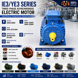 มอเตอร์เหนี่ยวนำไฟฟ้ากระแสสลับประสิทธิภาพสูง ซีรีส์ IE3/YE3 ขนาด 75 กิโลวัตต์ 90 กิโลวัตต์ 110 กิโลวัตต์ 132 กิโลวัตต์ 160 กิโลวัตต์ - Product Image 2
