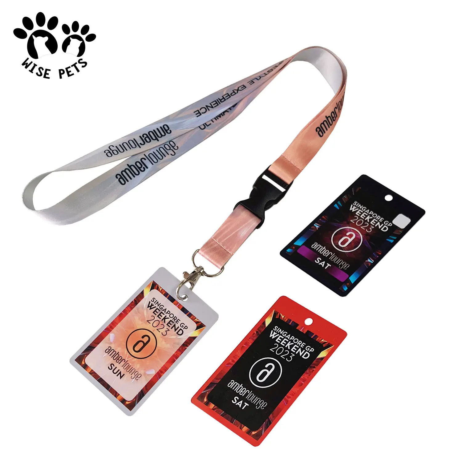 Custom Crossbody Hanging Rope Keychain Holder Safety Polyester Lanyards Name Card Neck Straps Lanyard For Phone Key And Id