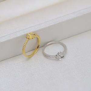 Anillo Abierto de Plata S925 Hecho a Mano en Europa y América, Anillo de Cera de Abeja 8-10, Anillo de Pelo con Perla, Anillos de Moda 1373 - Product Image 2