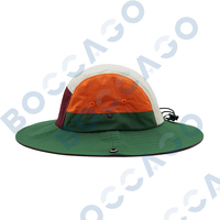Chapeau de soleil respirant à séchage rapide avec sangle, broderie color block, cordon de serrage réglable, chapeau bob pour la randonnée et les activités de plein air