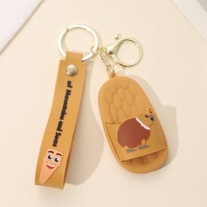 Grenz überschreitende beliebte Shanhaijing Gummi umwelt freundliche digitale Foto Cartoon Schlüssel bund Slipper-Stil Anhänger Zink legierung angepasst - Product Image 6