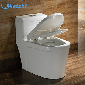 <span class=keywords><strong>WC</strong></span> monobloc moderne en céramique à siphon en S, double chasse siphonique, économie d'eau, avec abattant à fermeture douce - Product Image 1