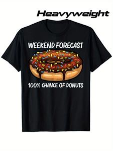 T-Shirt Casual Estiva con Logo Personalizzato al 100%, Motivo a <span class=keywords><strong>Ciambelle</strong></span> Oversize per Uomo - Product Image 1