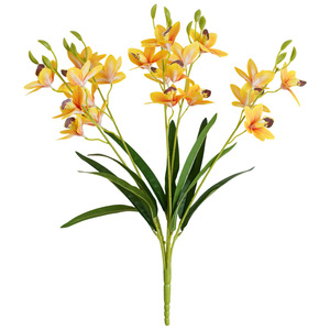 Orchidées Cymbidium artificielles en PVC souple, effet 3D, décoration de mariage - Product Image 5