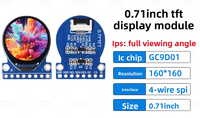 0,71-Zoll TFT LCD-Bildschirm GC9D01 Rundes LCD-Panel mit 160x160 Auflösung SPI Farbbildschirm China LCD-Modul