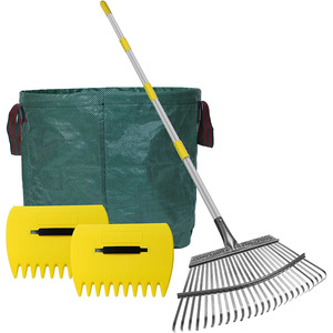 Ensemble d'outils de jardinage Râteau à feuilles Combinaison de sac à feuilles pour sol meuble Outils de jardinage Ensemble de râteau à feuilles de jardin - Product Image 4