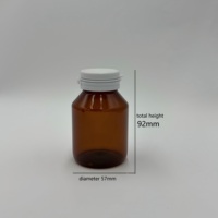 Bouteille en plastique PET transparente de 200 ml rouge pour produits pharmaceutiques, avec bouchon à clapet, pour capsules molles, bonbons et comprimés