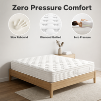 Matelas à ressorts ensachés en mousse à mémoire de forme, zéro pression, compressé sous vide, emballé en rouleau, taille Queen