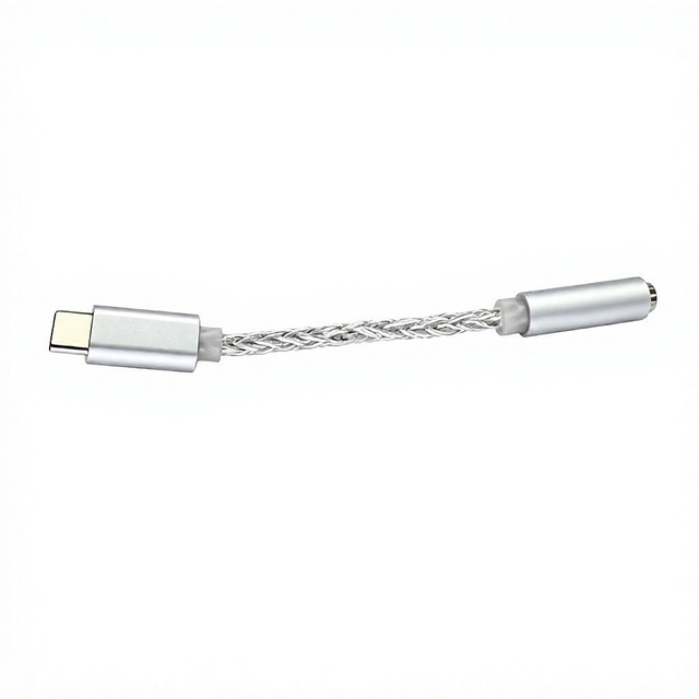 USB-C to 3.5mm Audio Adapter Cable HiFi Sound Braided Cable Metal Shell for Earphones