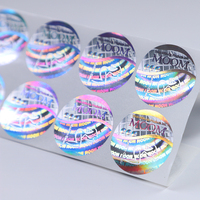 Autocollants de sécurité holographiques 3D personnalisés, étiquettes laser anti-contrefaçon, autocollants d'emballage imperméables pour boîtes cadeaux cosmétiques