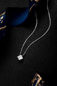 Classic PT950 Platinum 0.66ct Princess Cut Lab Grown Diamond <b>Choker</b> Necklace | Princess Cut CVD Lab Diamond <b>Choker</b> Necklace <b>for</b> - Product Image 3