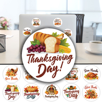 Étiquettes personnalisées pour la fête de Thanksgiving, autocollants ronds, 500 pièces par rouleau, 2,5 cm, vinyle imperméable, autocollants adhésifs pour l'emballage de cadeaux