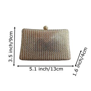 Bolso de mano cuadrado con pedrería brillante para mujer, bolso de noche con cristales deslumbrantes para fiesta, cita nocturna, festival - Product Image 6