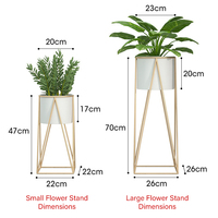 Pot de fleurs sur pied élégant et moderne en fer forgé, durable, écologique, léger, capacité 2-3L, multicolore, pour intérieur