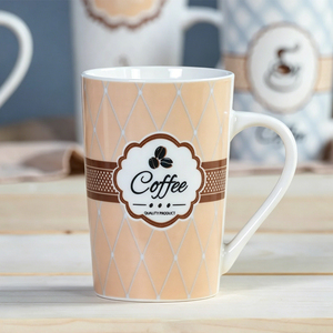 Tasse à café en céramique personnalisée avec logo d'usine, design vintage à pois losanges, tasse en <span class=keywords><strong>porcelaine</strong></span> pour la maison, vente en gros - Product Image 3