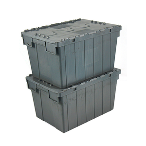 Satılık büyük lojistik dağıtım istiflenebilir plastik alışveriş çantası kapaklı kutu saklama kapları plastik kasalar - Product Image 2